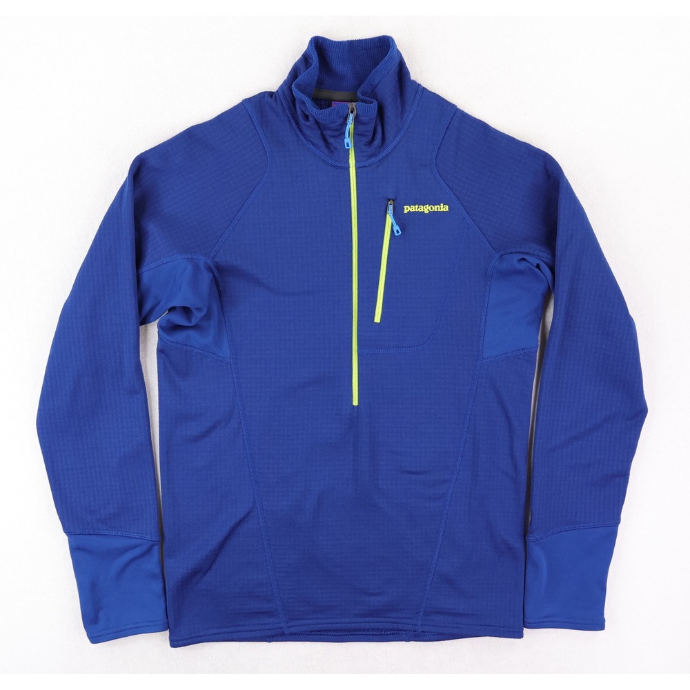 Patagonia R1 Pullover Mens Small Blue Polartec Grid Fleece 1/2 Zip 40108